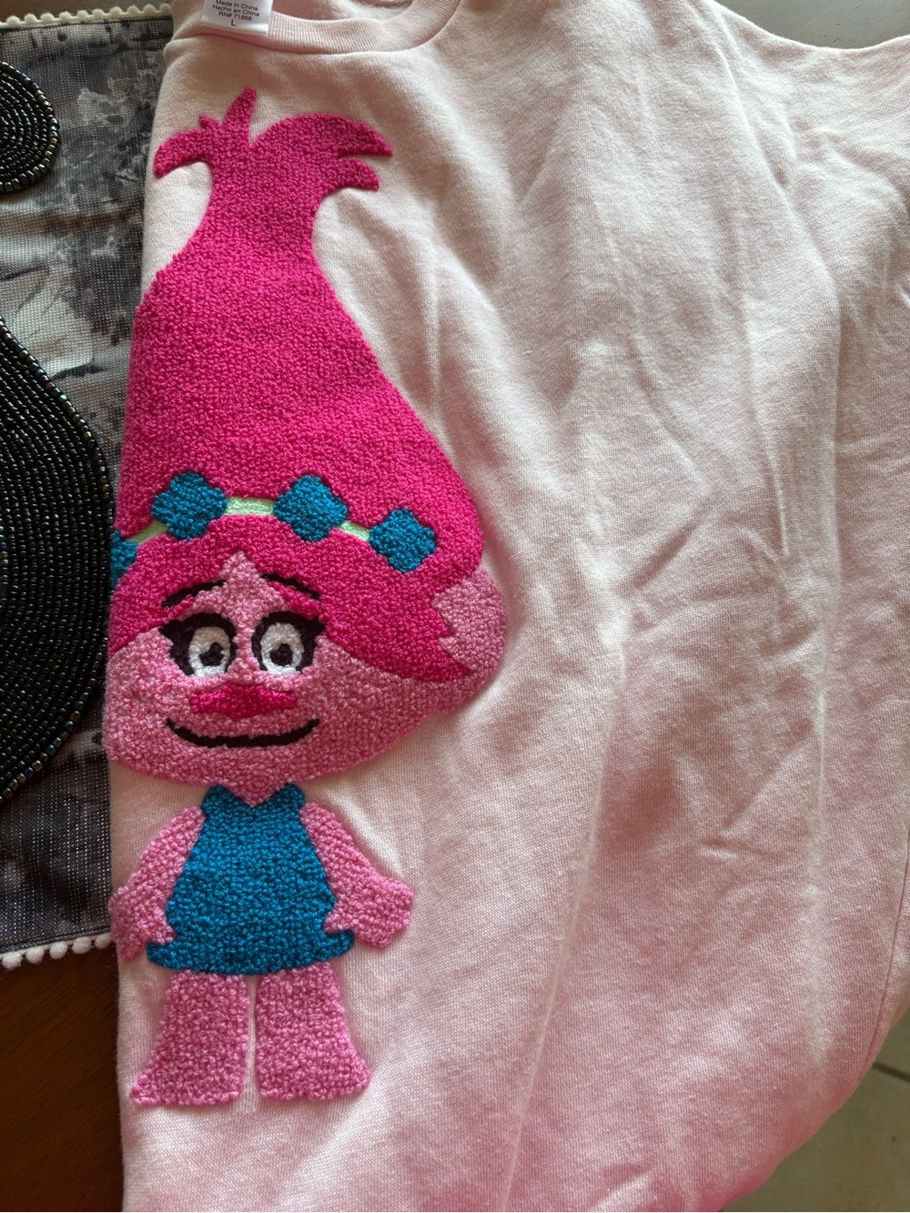 Pink Queen Poppy Troll Character Crewneck Sweatshirt - Picture 6 of 9